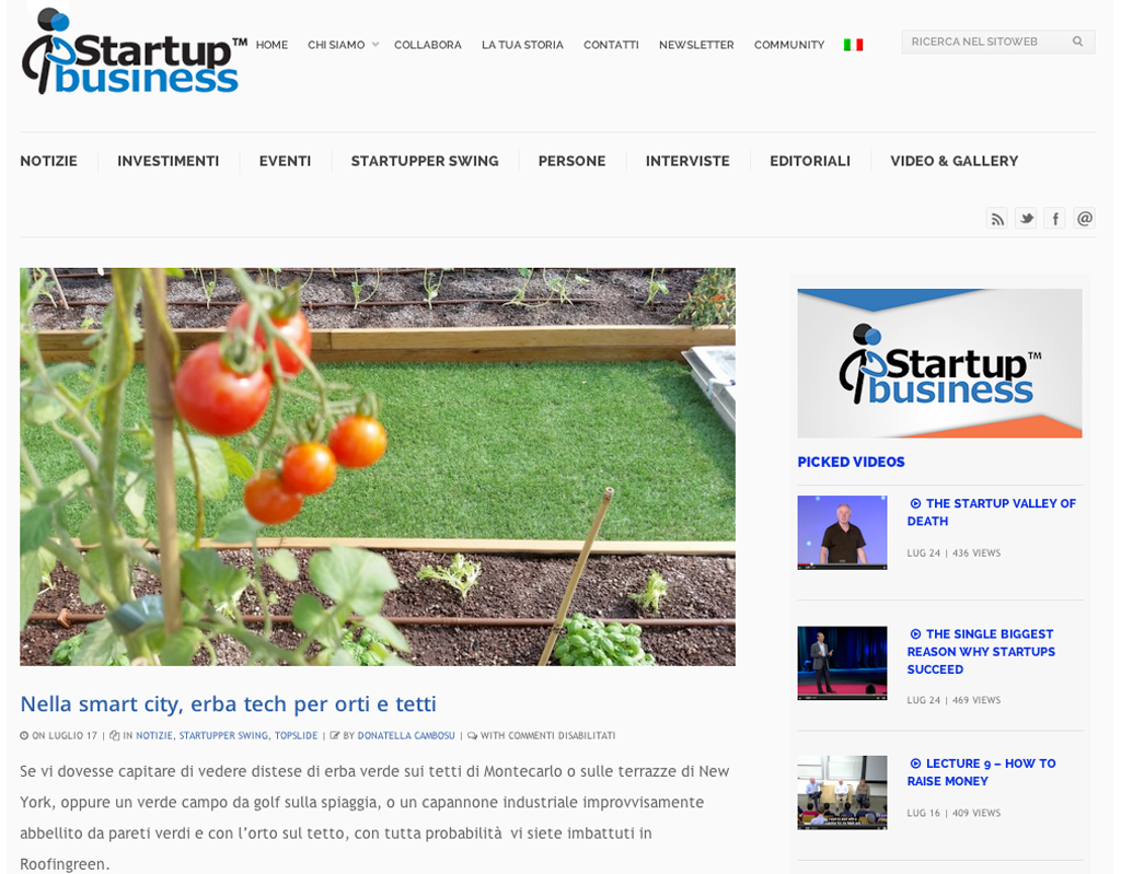 Roofingreen su Startupbusiness